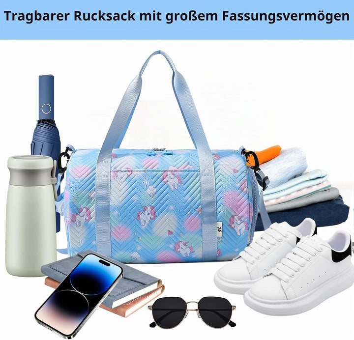 Sporttasche, Einhorn Yogatasche, Sporttasche Klein, Tasche Für Sport, Trainingstasche-Unisex Blau, B