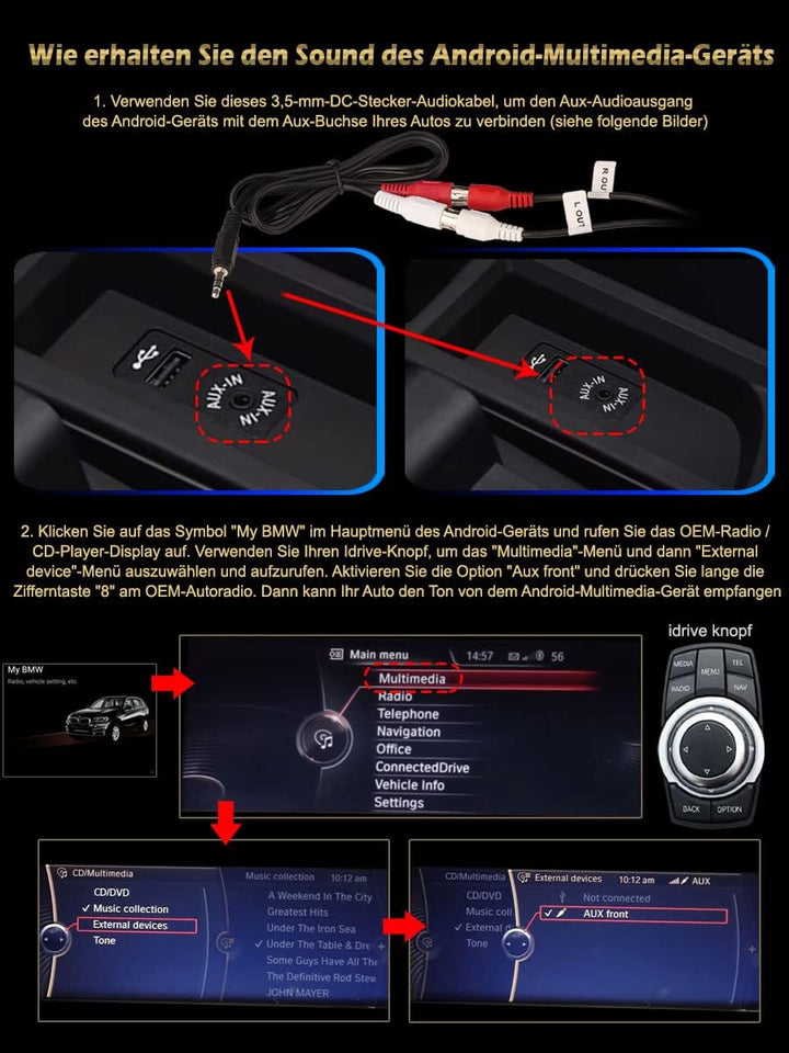 Erisin 10,25" 4GB RAM 64GB ROM Kabelloses CarPlay Android 12 Autoradio Bluetooth GPS Navi für BMW X1