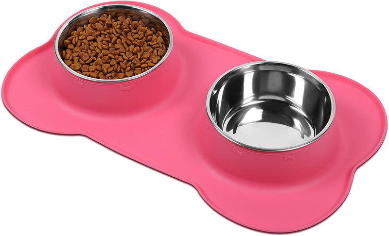 VIVAGLORY 1270ml Hundenapf Fressnapf Lebensmittel Wassernapf Edelstahl Doppel Napf mit Nicht Klecker