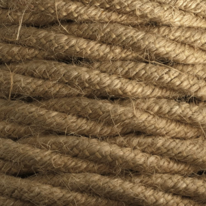 Amarcords - Textilkabel für Lampen JUTE, geflochten, Jute, 5 Meter, mit 2 Leiter 2x0,75 - Stoffkabel