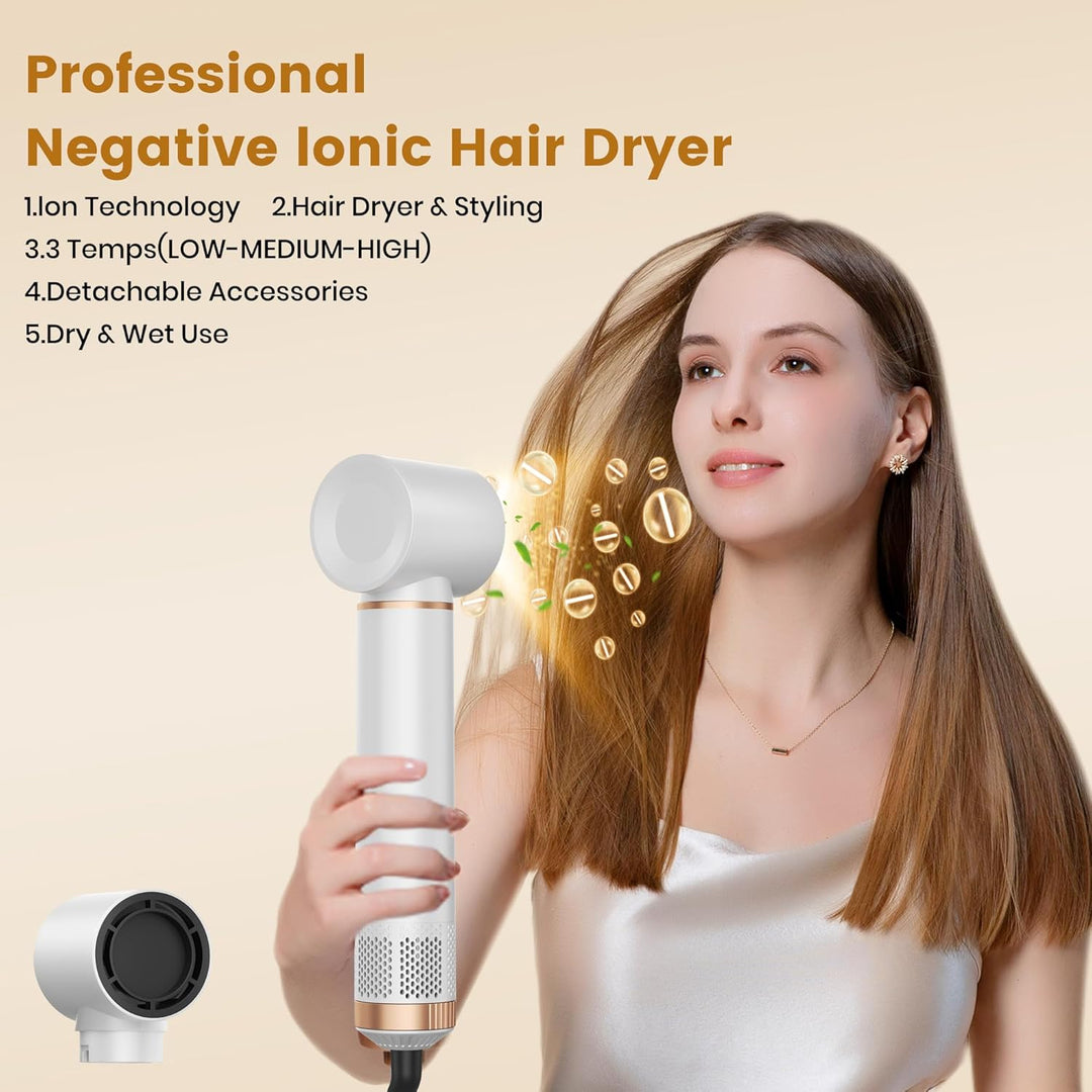 OKWRAP Hair Styler Set, Hairstyler 5 in 1, Haarstyler mit Automatischer Lockenstab, Föhn Ionen, Warm