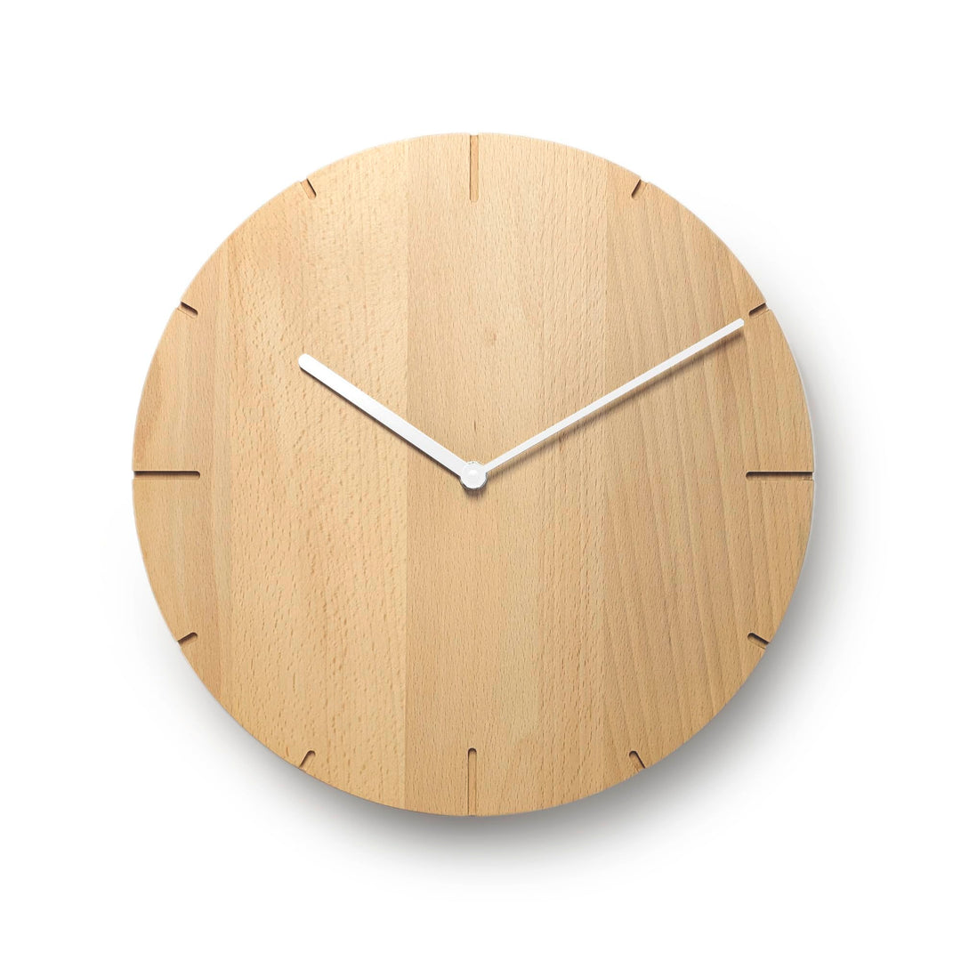 Natuhr Wanduhr Buche geölt Holz Solide Massivholz, geräuscharmes U.T.S. Uhrwerk, puristisch, modern,
