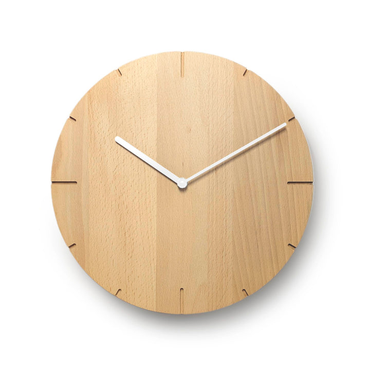 Natuhr Wanduhr Buche geölt Holz Solide Massivholz, geräuscharmes U.T.S. Uhrwerk, puristisch, modern,