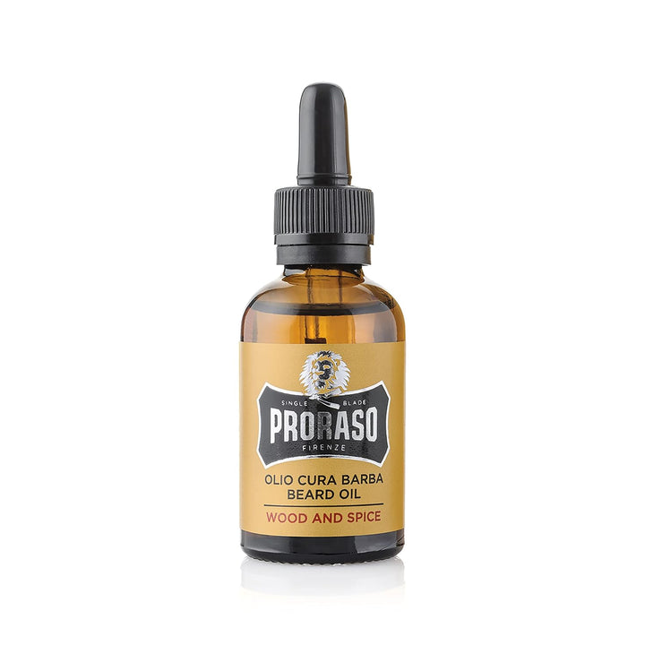 Proraso Beard Oil Cypress &amp; Vetyver 30ml &amp; Beard Oil, Wood &amp; Spice, 30 ml, Bartöl mit Zedernholz &amp; Z