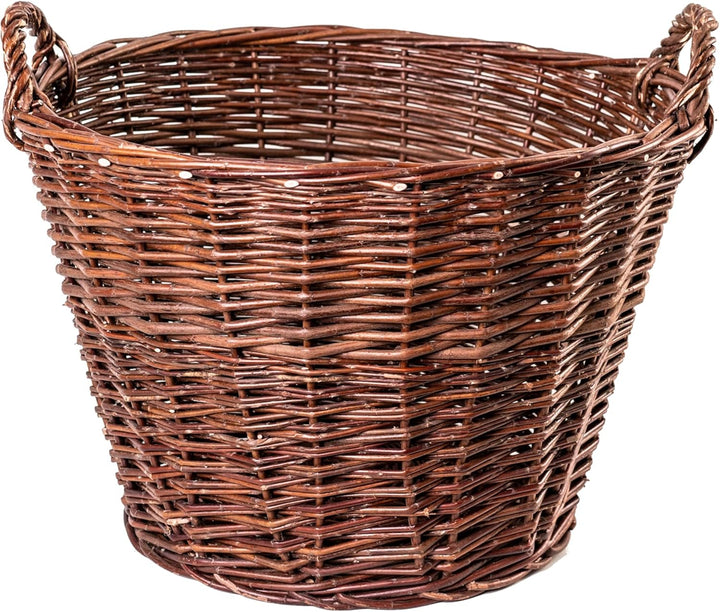 Weidenkorb 7-GRÖssE Kaminholzkorb Kartoffelkorb Obstkorb Füllkorb Kiepe Gartenkorb (Ø 35 cm), Ø 35 c