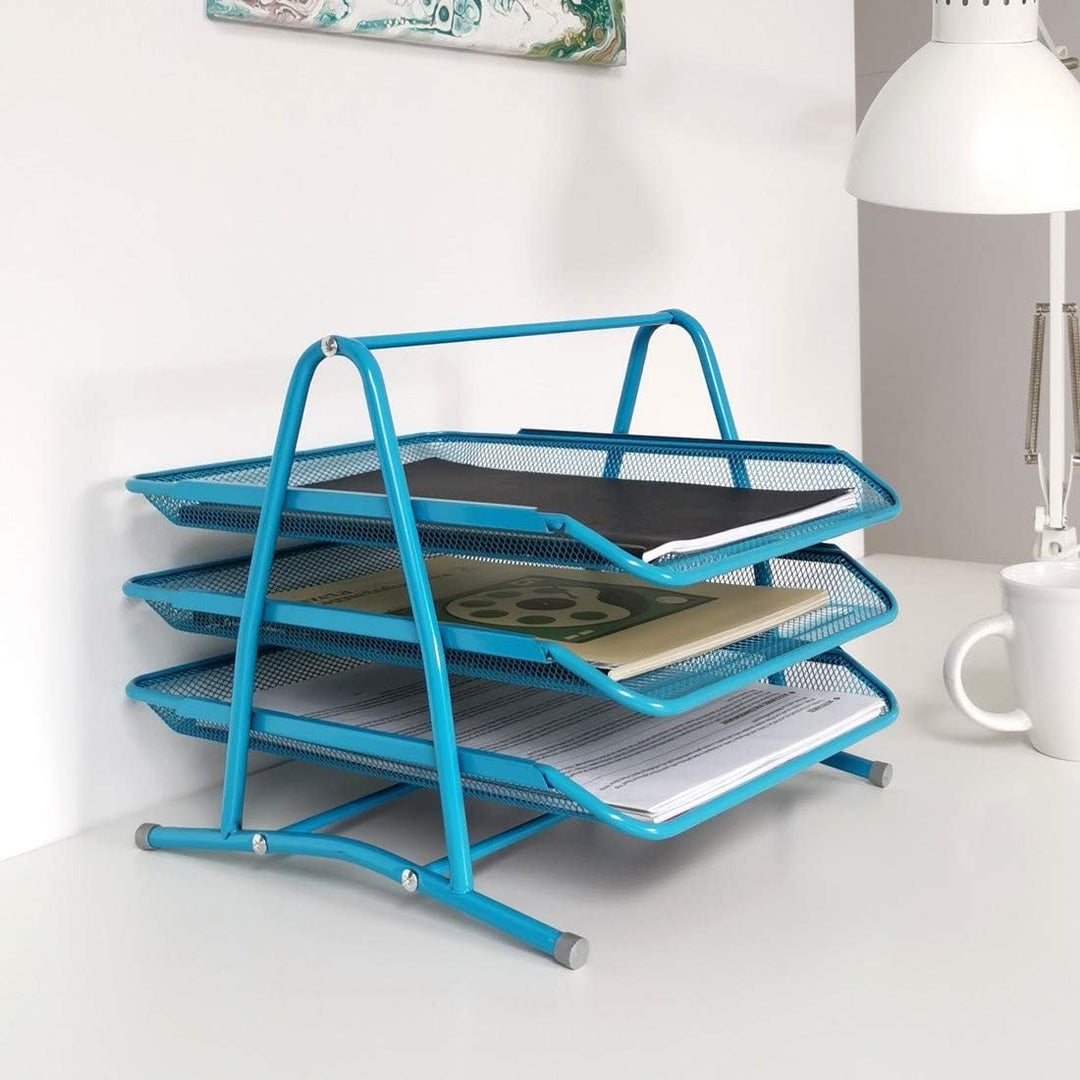 Leviatan Metall Ablage Ablagefächer | Büro Organizer Schreibtisch | Schubladen für Dokumente | 3 Sch