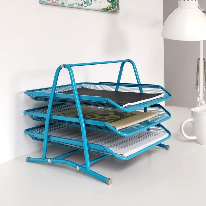 Leviatan Metall Ablage Ablagefächer | Büro Organizer Schreibtisch | Schubladen für Dokumente | 3 Sch