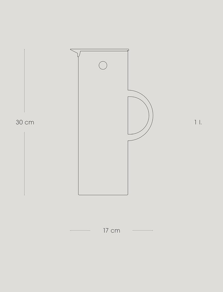 Stelton EM77 Isolierkanne, Kaffeekanne aus Kunststoff, Steel, 1 liter