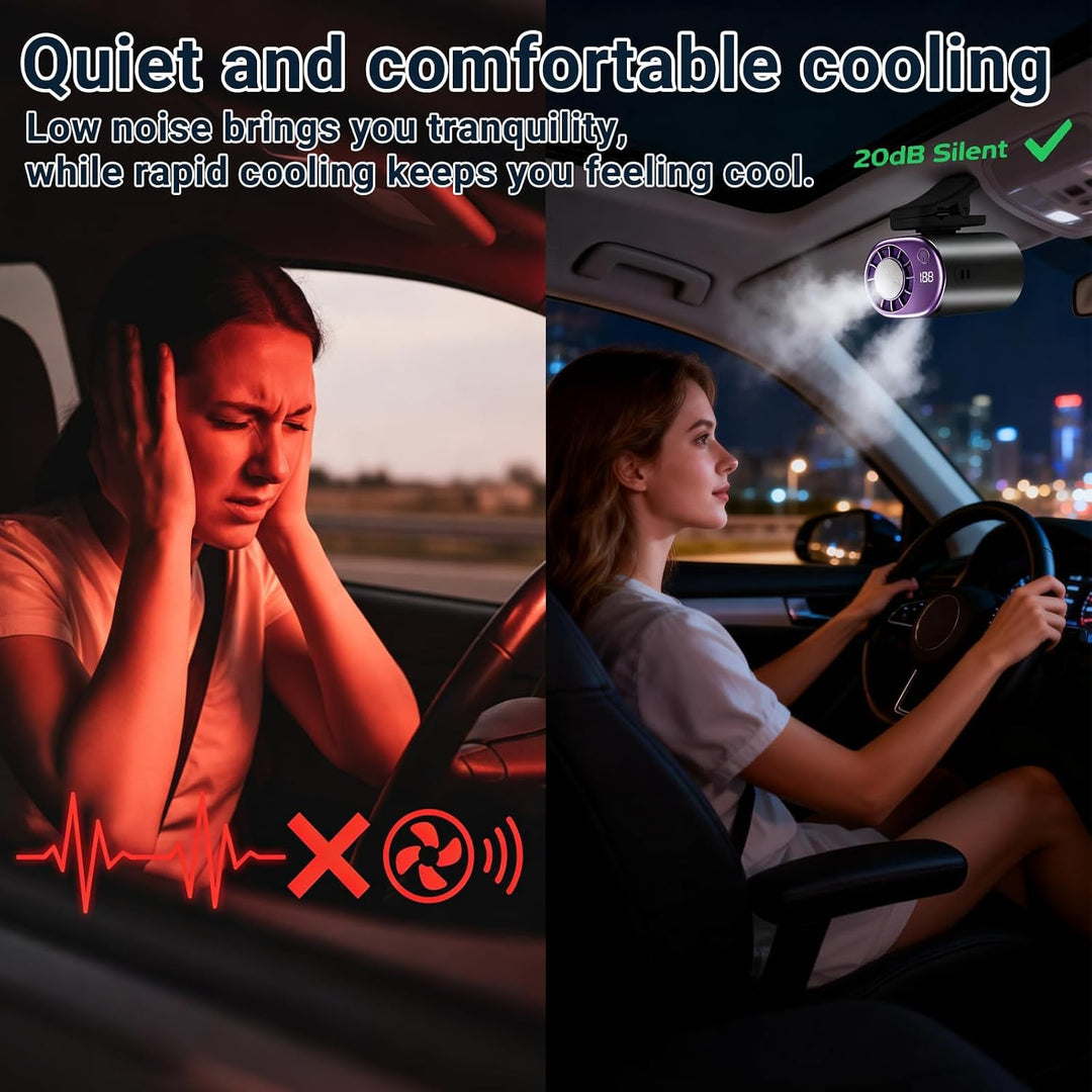 Auto Ventilator,Lüfter für Autoklimaanlage,Auto Clip on Klimaanlage Ventilator mit LED Display,360°