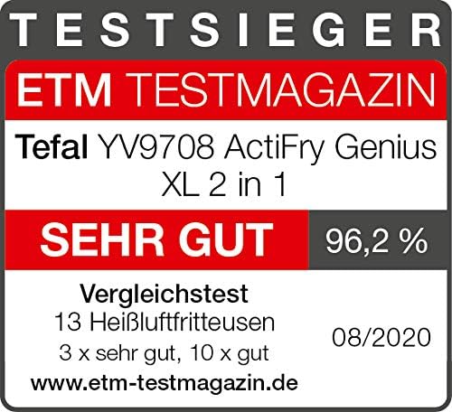 Tefal YV9708 ActiFry Genius XL 2 in 1 Heissluftfritteuse | 1500 Watt | Fassungsvermögen: 1,7 kg | 9