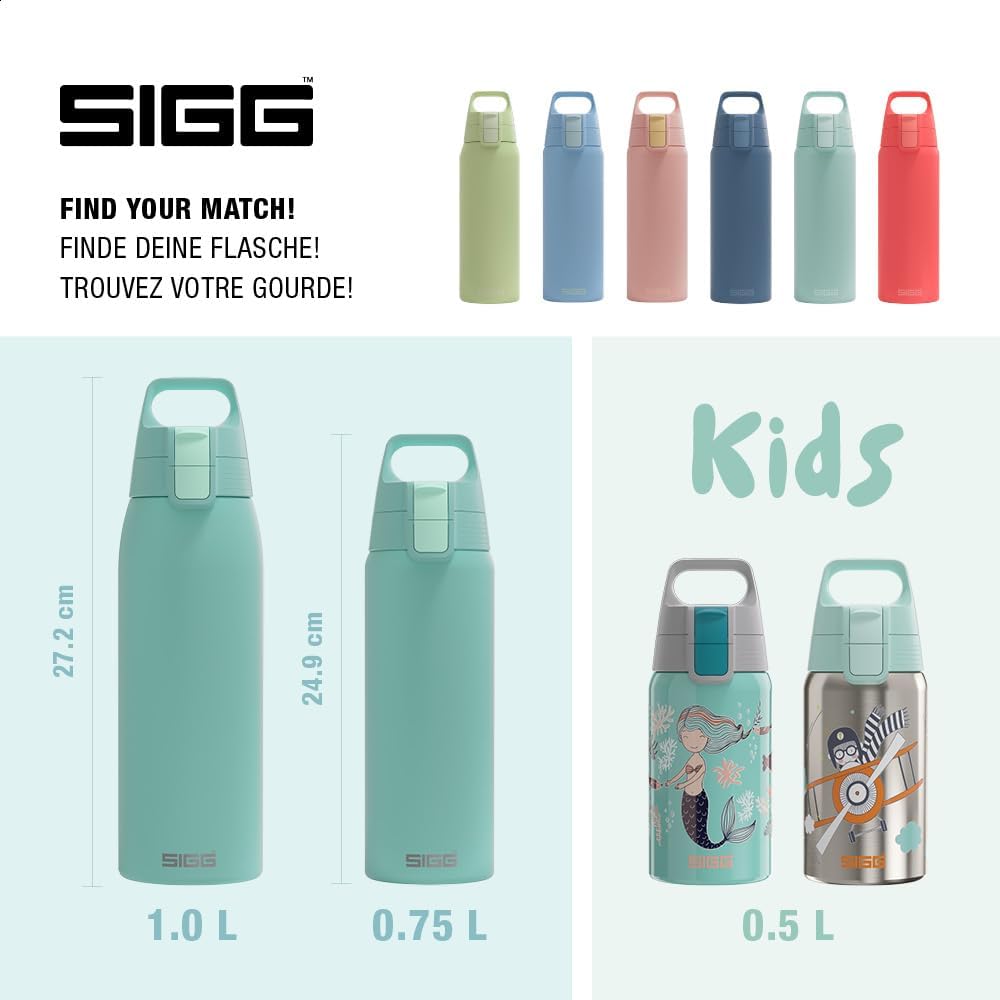 SIGG - Edelstahl Trinkflasche - Shield ONE - Für Kohlensäurehaltige Getränke Geeignet - Auslaufsiche