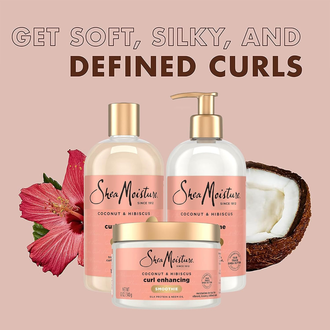 Shea Moisture Coconut & Hibiscus Curl TRIO: Includes Curl & Shine Shampoo, Curl & Shine CONDITIONER,
