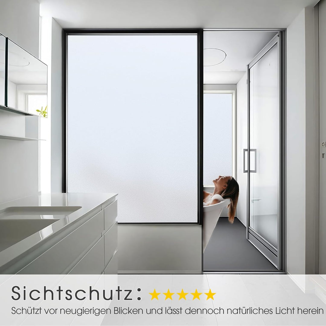 Lifetree Fensterfolie Blickdicht: Milchglasfolie Selbstklebend Fenster Sichtschutzfolie Blickdicht A