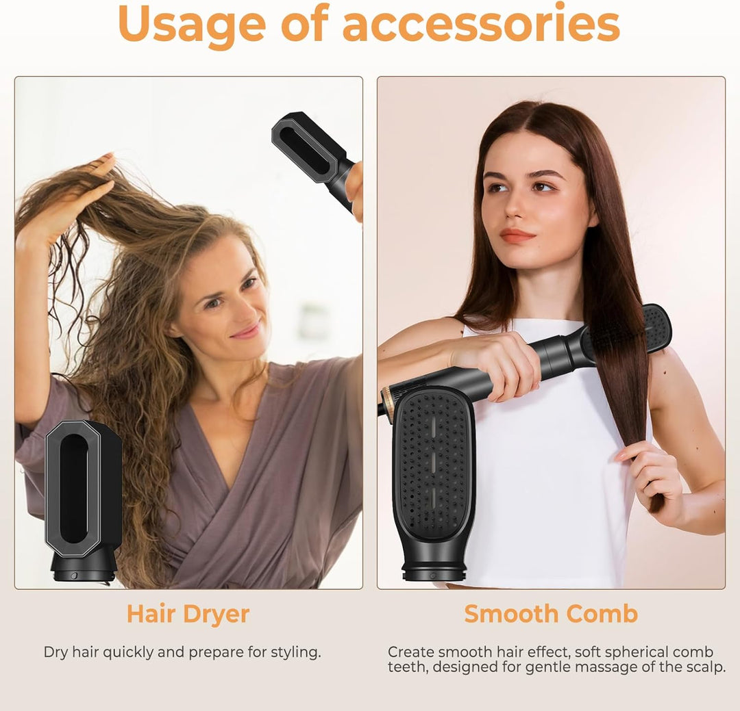 6 in 1 Hairstyler, Professioneller Haarstyler Föhn, 30mm Lockenstab Warmluft Curler, All in One Airs