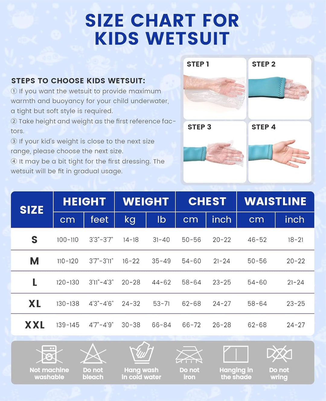 Gogokids Kinder Neoprenanzüge Thermische Badeanzüge, Mädchen Rash Guard Einteiler Bademode 2.5mm Neo
