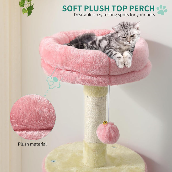 YITAHOME Luxus Kratzbaum mit Hängematte, Mehrstöckiger Kratzbaum mit Sitzstange für Grosse Katzen, P