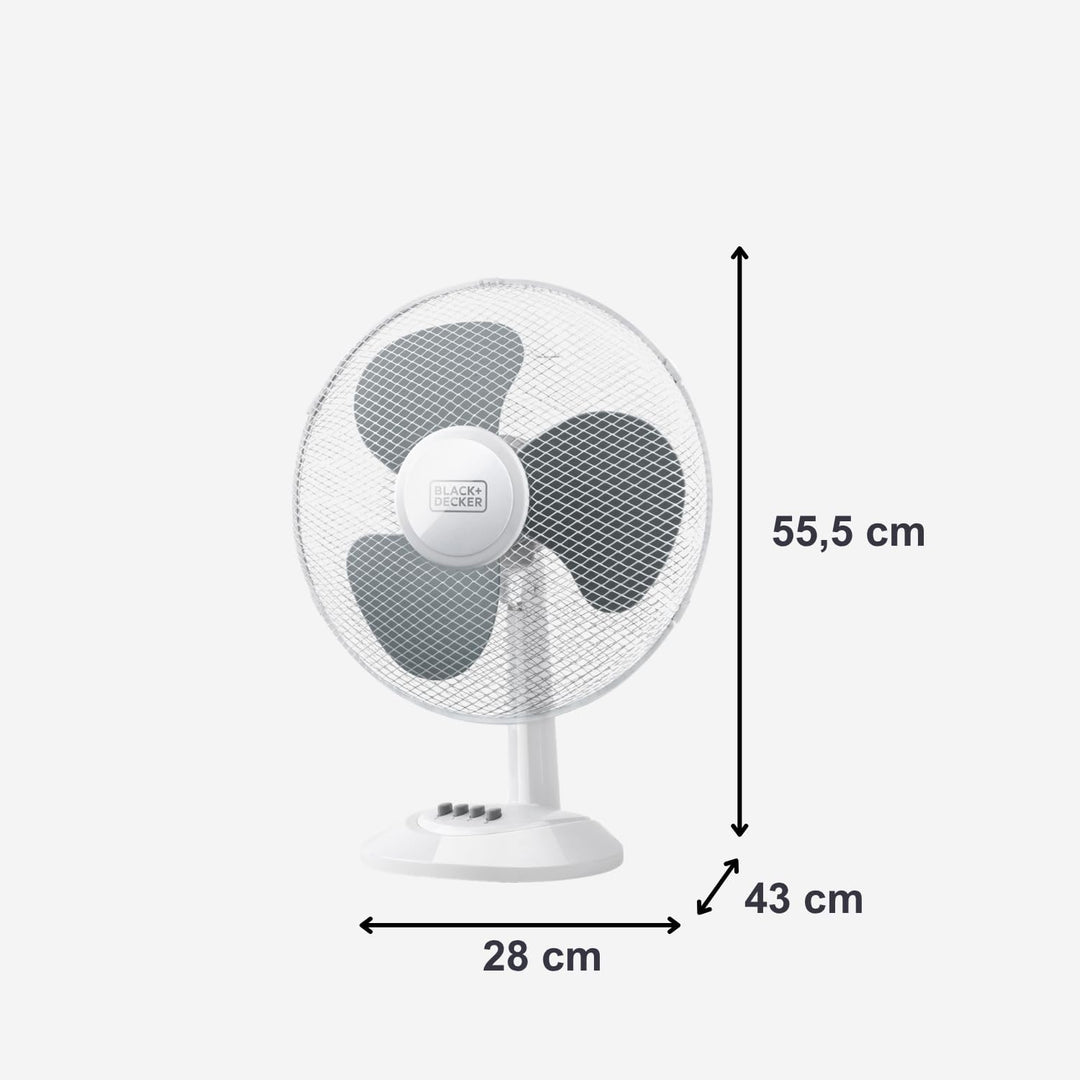 Black+Decker BXEFD42E Tischventilator BXDF42E, 40, Kunststoff Weiss [Energieklasse A] Weiss - 3 Klin