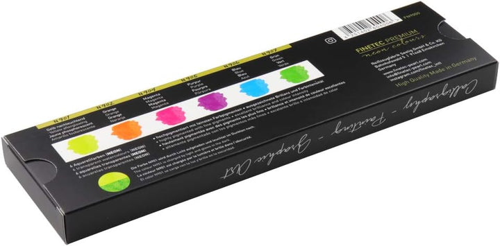 Finetec FN9000 Metallfarbkasten, 6 Premium NEON-Aquarellfarben, 6 Farben, 1 Stück (1er Pack) Klassis