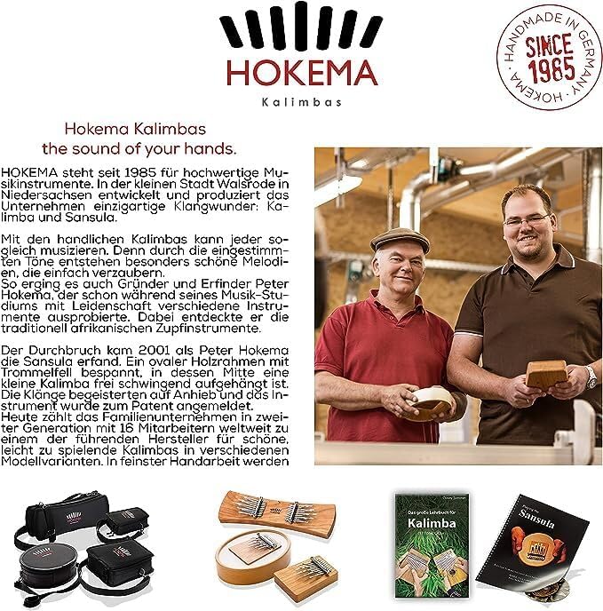 HOKEMA Kalimba B17 Mini - Nachhaltig in Deutschland produziertes Musikinstrument - Finger Piano mit