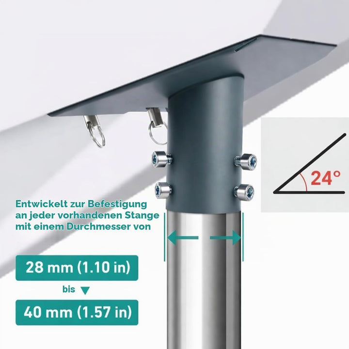 Starlink Gen 3 Rohradapter 25–42 mm – Premium Montagekit für Starlink Standard Gen 3 / V4 Kickstand