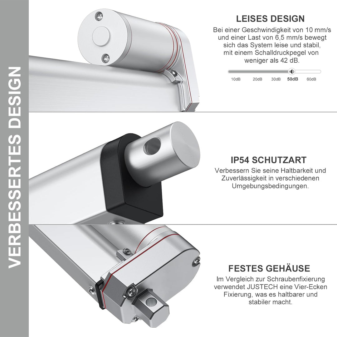 Justech Linearmotor Verstellantrieb Toröffner Linear Actuator Motor 12v DC 750N 250mm Lineartechnik