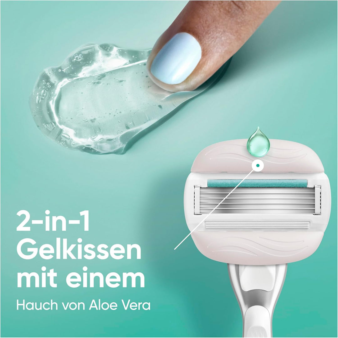 Gillette Venus ComfortGlide 5 Sensitive, Rasierer Damen, 6 Ersatzklingen Rasierer + 6 Klingen + Dusc