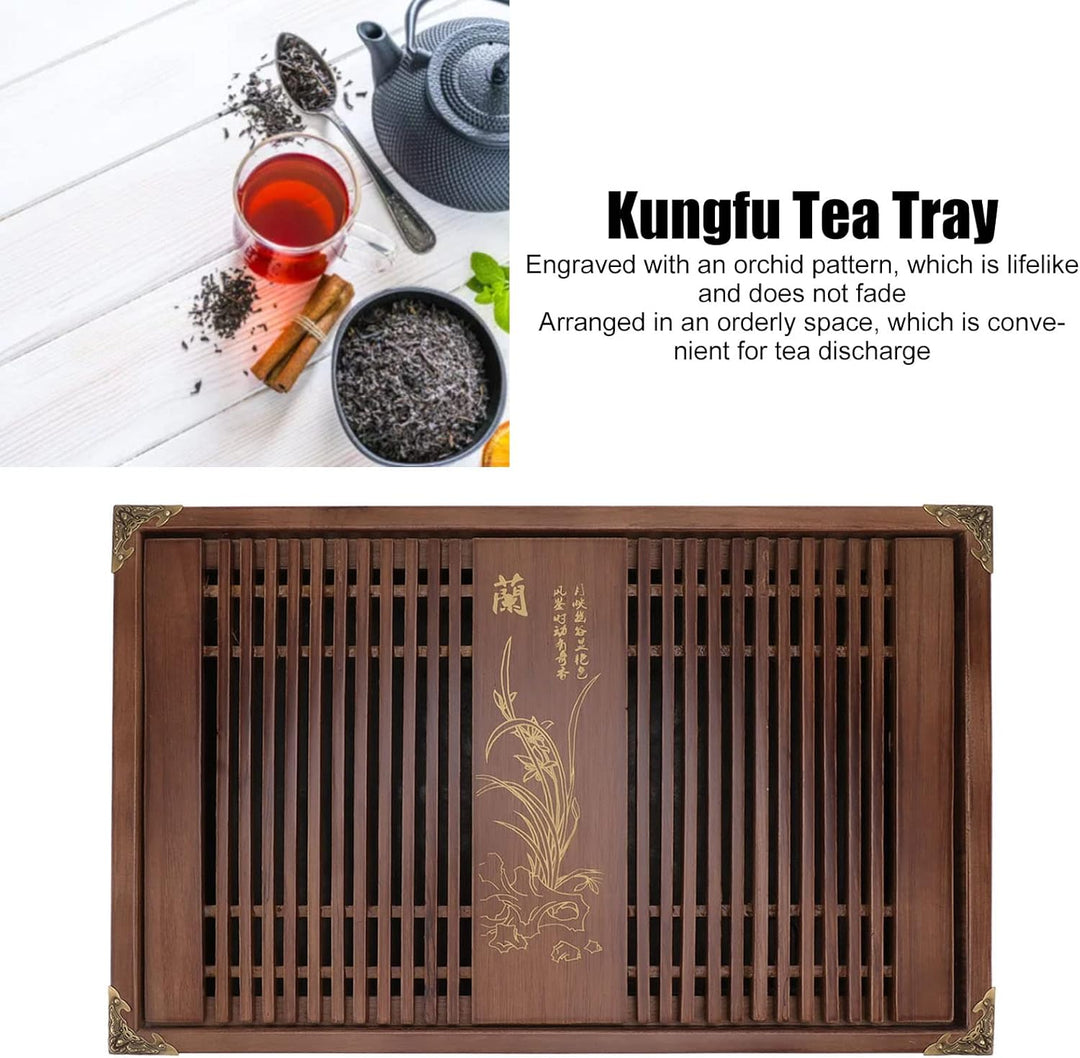 Kungfu-Teetablett, Chinesisches Entwässerungs-Wasserspeicher Gongfu-Tee-Serviertablett mit Abflussro