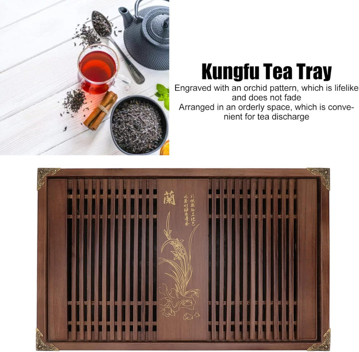 Restokki Kungfu-Teetablett, Abfluss, Wasserspeicher, Holz-Teetisch für chinesisches Gongfu-Tee-Servi