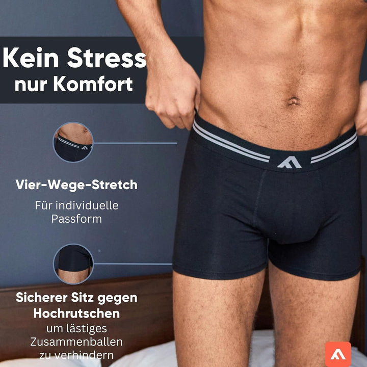 FM London (5er-Pack) Bambus-Herren-Boxershorts mit Stretch-Fit-Design - Bequeme Bambus-Boxershorts f