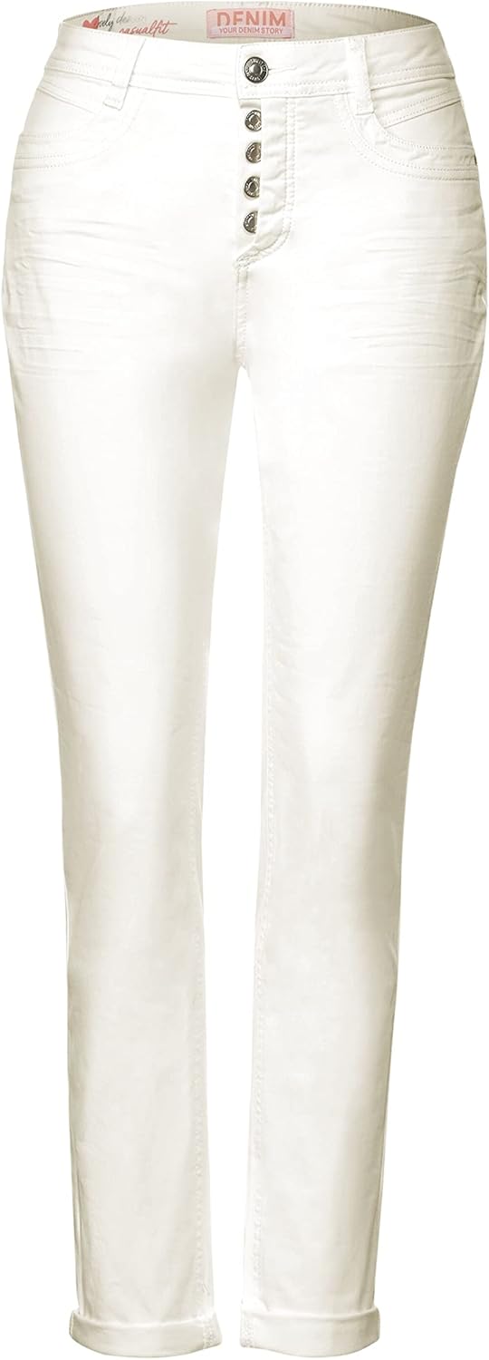 Street One Damen Jeanshose 28W / 28L Ecru Washed, 28W / 28L Ecru Washed