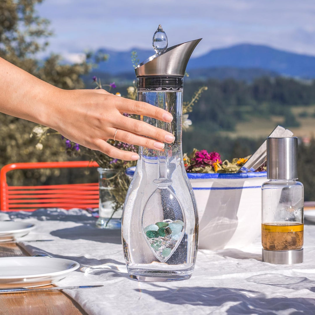 VitaJuwel FOREVER YOUNG Edelsteinphiole mit Aquamarin, Aventurin, Rauchquarz & Bergkristall