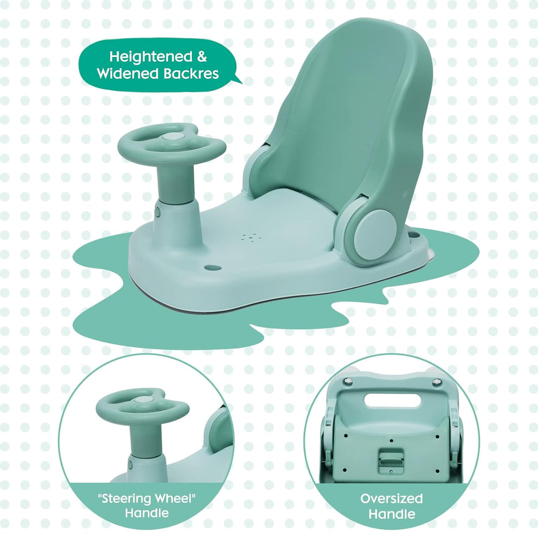 Baby-Badesitz mit verstellbarer Rückenlehne faltbarer Baby-Duschstuhl mit starkem Saugnapf Tragbares