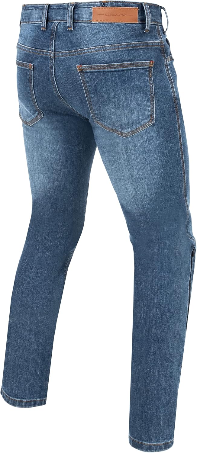 REBELHORN Classic III MotorradJeans Herren | Aramidfaser Futter | SAS-TEC Knie und Hüftprotektoren |