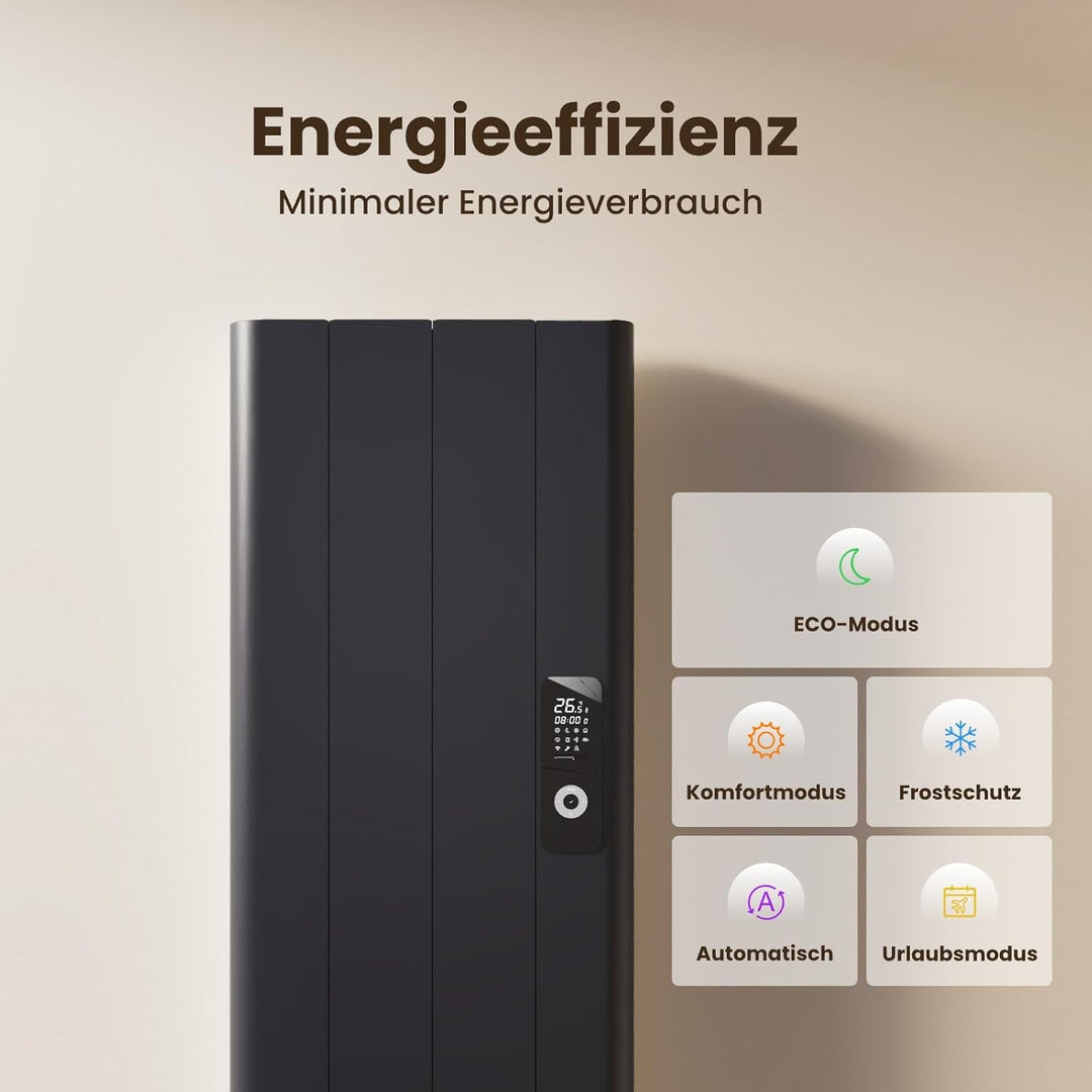 EMKE Elektroheizung Konvektor-Heizung Energiesparend Wandmontag Heizung Elektrisch 1000W mit LCD-Dis