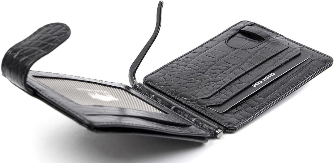 Solo Pelle kleine Mini Geldbörse aus echtem Leder - Platz für 8-16 Karten + 1 Scheinfach in Kroko Sc