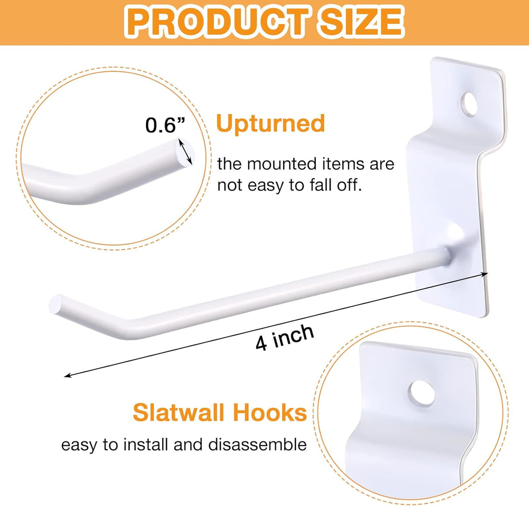 100 Stück Slatwall Haken 10,2 cm Slatwall Zubehör Slatwall Panel Haken Lamellen Wand Hanging Hooks S