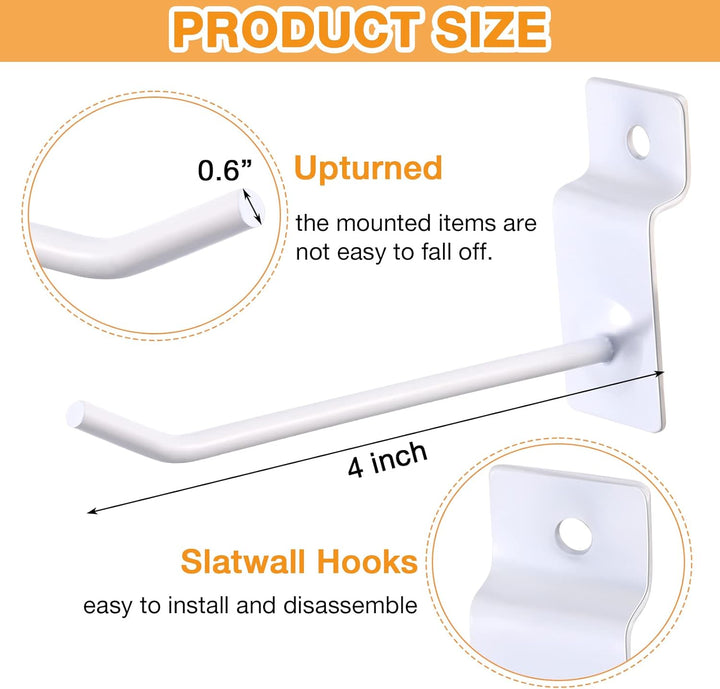 100 Stück Slatwall Haken 10,2 cm Slatwall Zubehör Slatwall Panel Haken Lamellen Wand Hanging Hooks S
