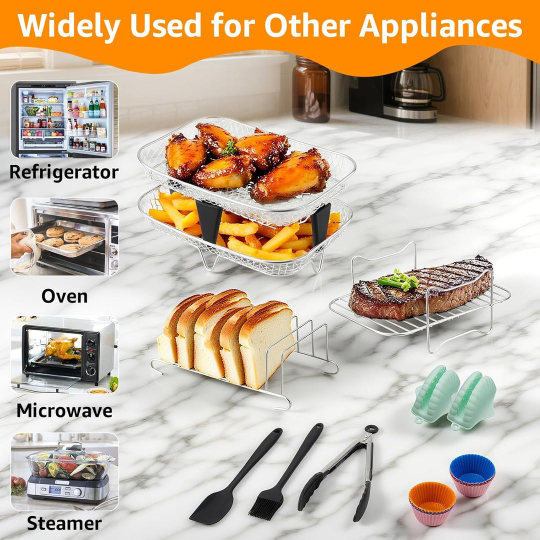 Heissluftfritteuse Zubehör für Philips Airfryer Dual Basket 3000-serie 6L+3L, 24 Stück Airfryer Zube