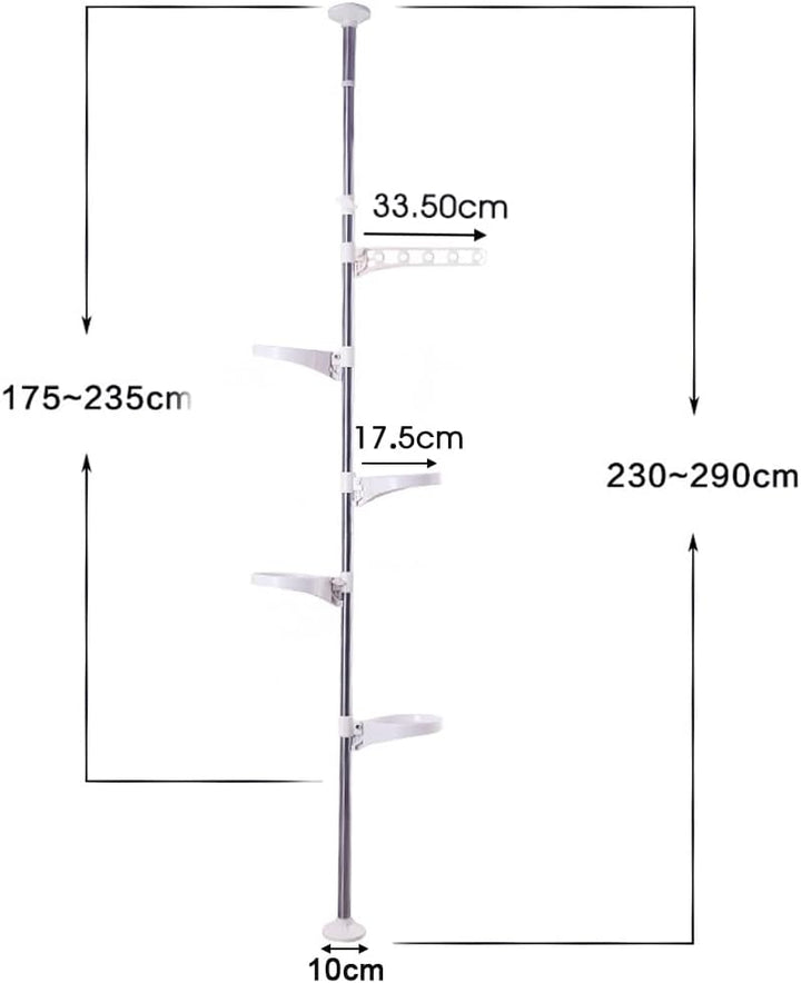 Hershii 5 Ebenen Teleskop Blumenregal Höhenverstellbarer Pflanzenständer Halter Blumentopf Ständer P