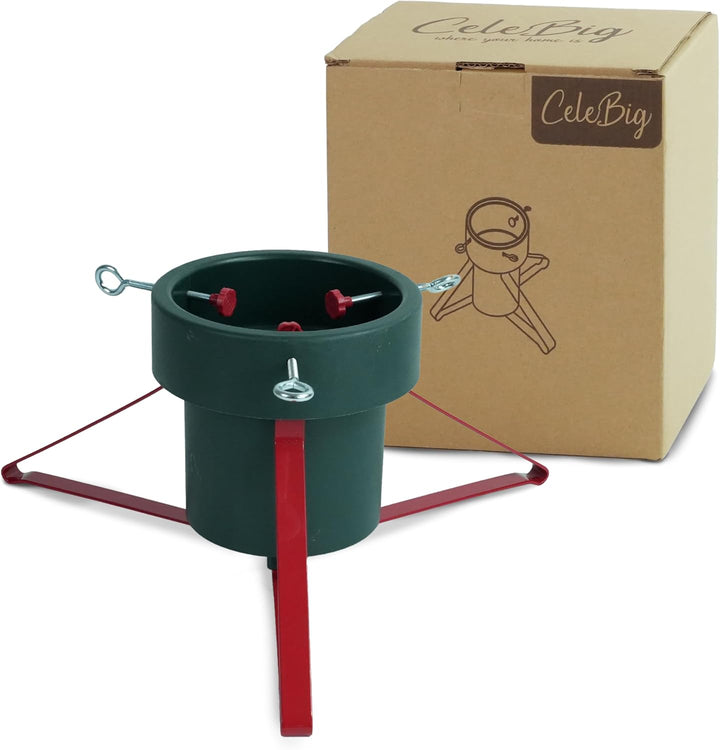 CeleBig Weihnachtsbaumständer für Bäume bis 1,8 m | Manuelle Befestigung mit 3 Schraubmechanismen |