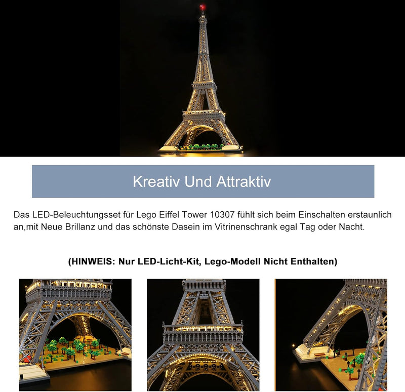 Led Beleuchtungsset für Lego Architecture The Eiffel Tower Skyline,Music Version (Spiel Musik) Dekor