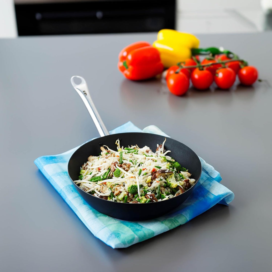 Point-Virgule Wok Pfanne mit Antihaft Beschichtung und Edelstahlgriff für Wok-Grillgerichte zu berei