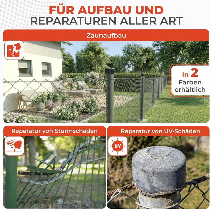 10x Pfostenkappe 60 mm grün, Zaunpfostenkappe für Rundrohr Zaunpfosten und Metallpfosten, Rohrkappe,