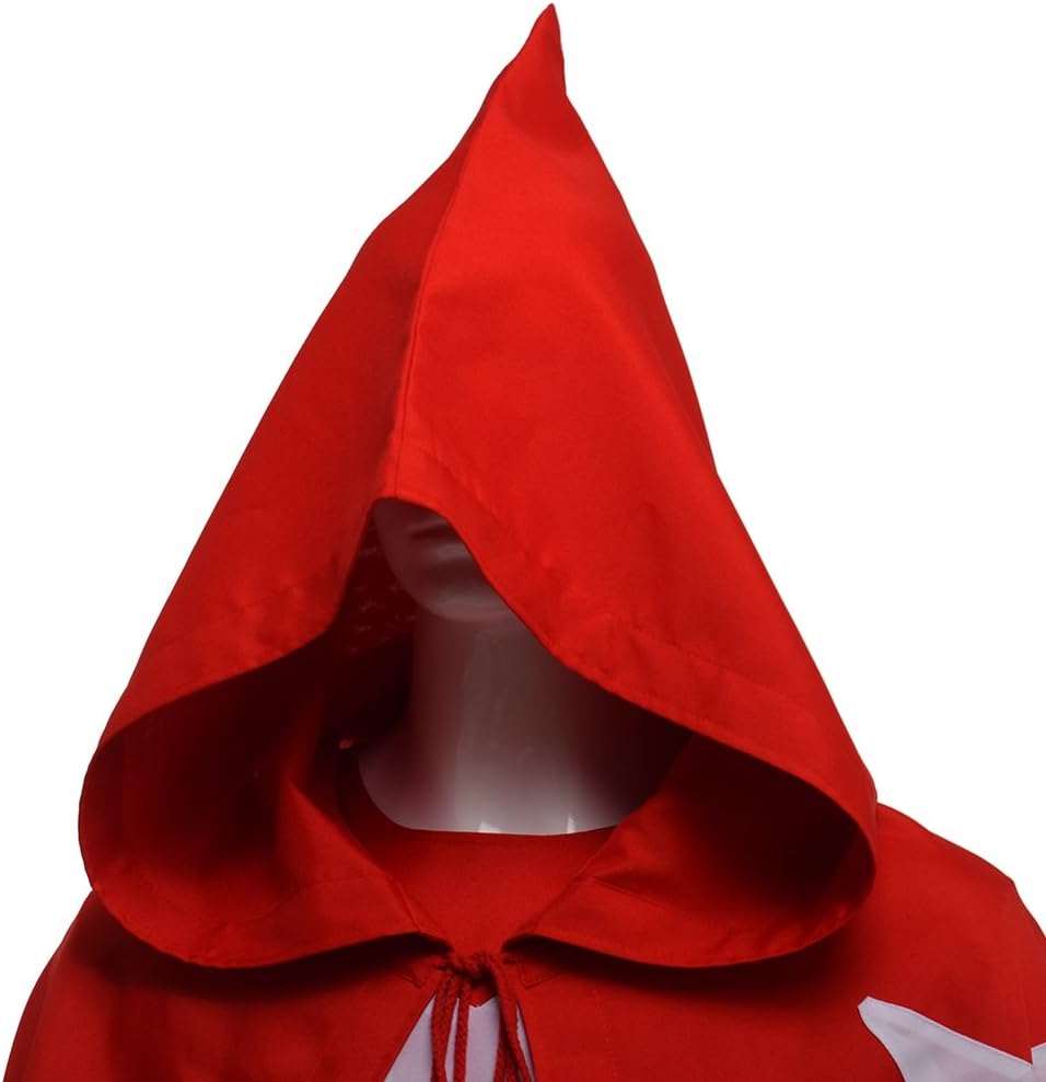 BLESSUME Ritter Kostüm Hospitaller Karneval LARP Cospaly, Schwarz Cloak mit Weisses Kreuz Rot S, Rot