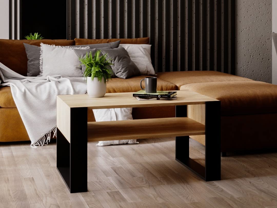 MRBLS Couchtisch – modernes rustikales Design – Wohnzimmer-Tisch Beistelltisch Kaffeetisch Sofatisch
