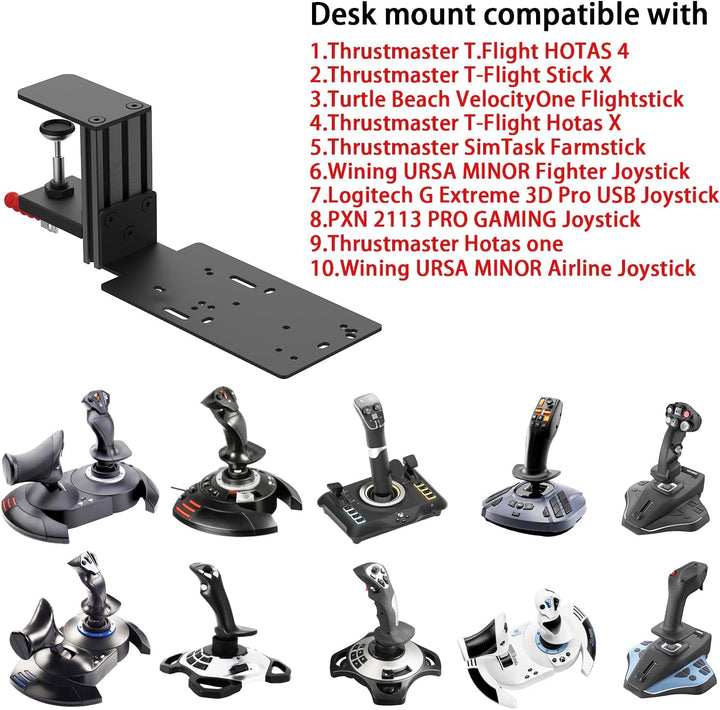 Schreibtischhalterung für SimTask Farmstick, WINWING URSA MINOR Airline Joystick, URSA MINOR Space J