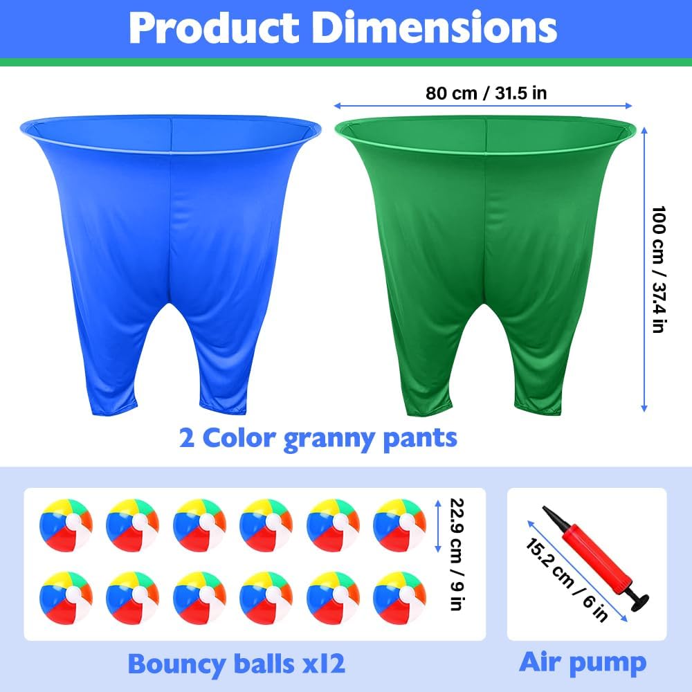 2 Stück Granny Pants Wurfspiel, Granny Pants Yard Game für Erwachsene und Kinder, mit 12 Hüpfbällen