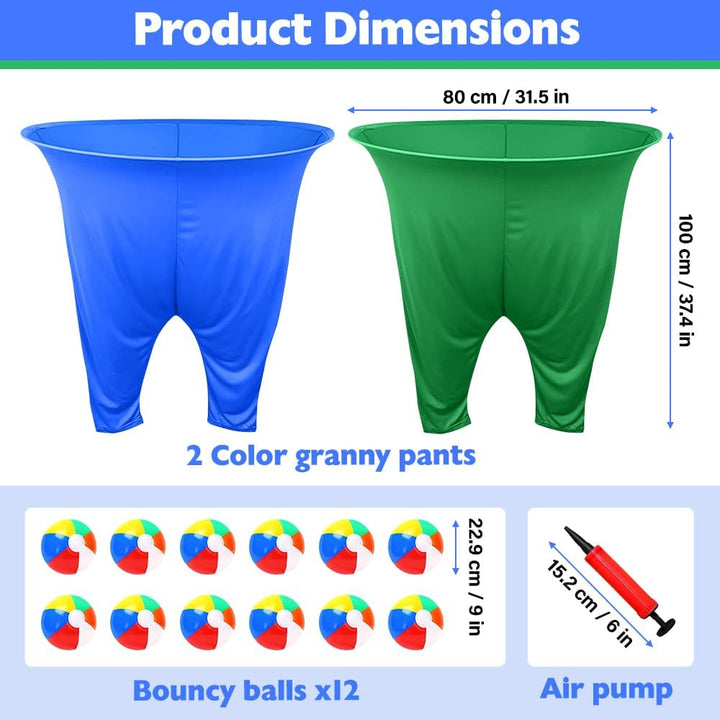 2 Stück Granny Pants Wurfspiel, Granny Pants Yard Game für Erwachsene und Kinder, mit 12 Hüpfbällen