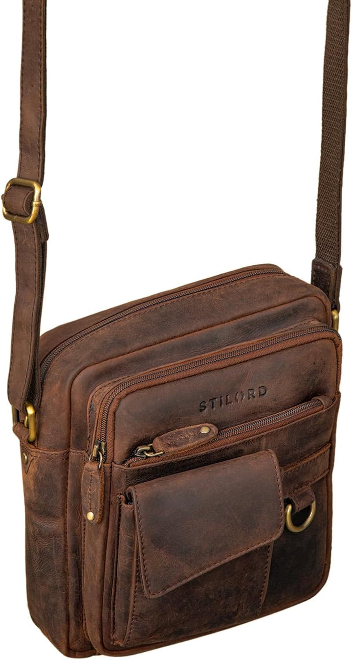 STILORD Ryan Crossbody Tasche Herren Leder Kleine Herrentasche zum Umhängen Vintage Ledertasche 9,7
