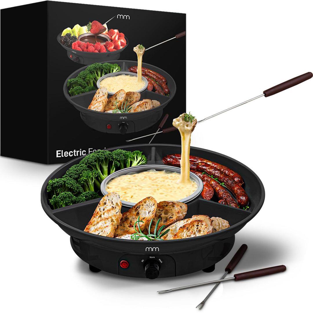 MikaMax Elektrisches Fondue-Set – Fondue für Käse und Schokolade, Electric Fondue, 260 ml – Inklusiv